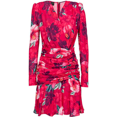 PINKO Accigliato Abito Crepe De Chin Fuchsia/pink Multi-colour Size: 36 | Mini Dresses Outlet | Dames | Roze