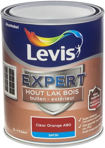 Levis - Expert Hout Lak Buiten Satin Mix - Clear Orange A80 - Mengverf - 1 L