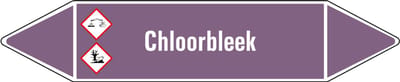Chloorbleek leidingmarkering op vel - basen 75 x 17 mm - 8 per vel
