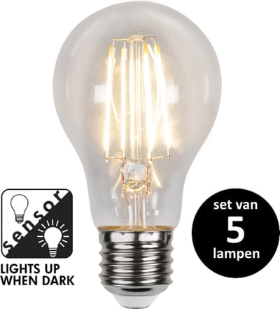 Sensorlamp dag/nacht - Filament 4.2W - set van 5