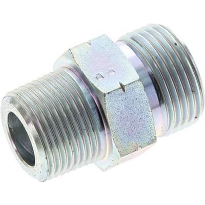 UN 1-3/16''-12 x 3/4'' NPT Verzinkt Stalen Borstnippel ORFS 400 Bar - Hydrauliek - FL2S-M-EZ-103U-034N-O