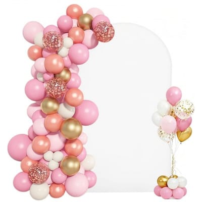 VEVOR Trouwboog, 2,2 x 1,2 m, Achtergrondboog, 1 stuk. Goudkleurige metalen boog, Trouwboog, Ballonnenboog met hoes voor bruiloften, verjaardagsfeesten, feestdagen en ceremoniedecoratie.
