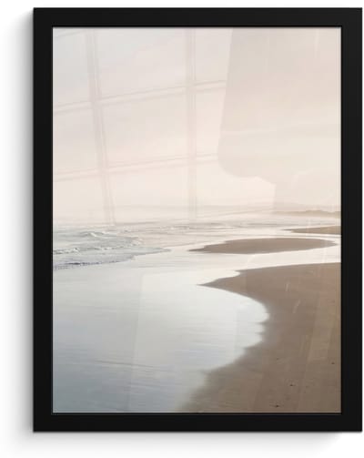 Poster in lijst - Fotolijst 30x40 cm - Posters - Kustlijn - Strand - Oceaan - Posterlijst zwart - Decoratie - Wanddecoratie woonkamer - Muurdecoratie slaapkamer