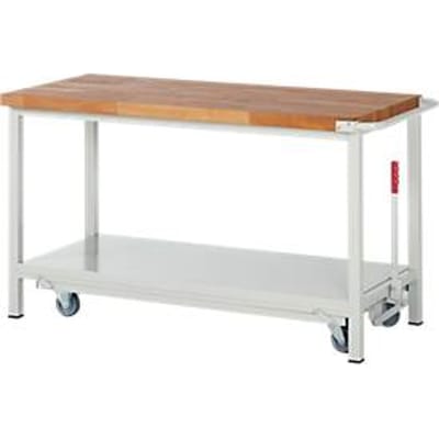 Werkbank serie 8000, verrijdbaar, neerlaatbaar, Legbord, B 1500 x D 700 x H 880 mm