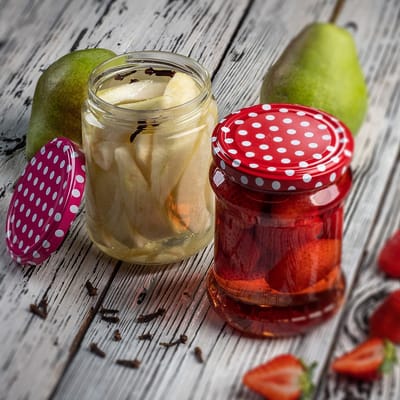 KADAX Wekpotten 540 ml, inmaakpot voor inmaakpotten, inmaakpotten voor schroefdeksel, jampot, voorraadpot, conservenglas, ronde glazen (bijen/8 stuks)