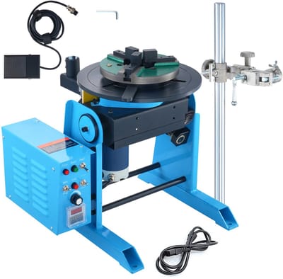 30 Kg Roterende Laspositioneerder, 0-90° Verstelbare Draaitafel, 1-12 Toeren Per Minuut, 80W, 12,4 Inch Spankop En Lastoortshouder, Ideaal voor Snijden, Slijpen, Monteren En Testen