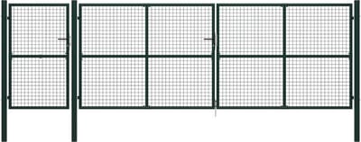 vidaXL - Tuinpoort - staal - 500x150 - cm - groen