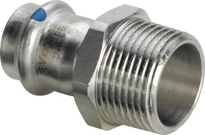 Viega Sanpress Inox LF-verloopstuk, d 22mm, R 3/4 roestvrij staal Model 2311LF, 665784