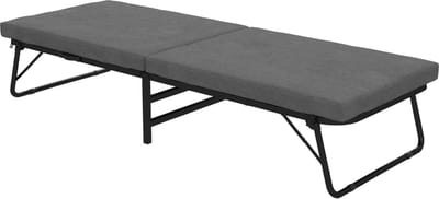 Vouwbed - Opklapbed - Logeerbed - Zetelbed - Logeermatras - 1 persoons - Metalen frame - Donkergrijs
