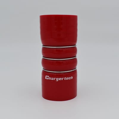 Dubbele balg koppelstukken silicone - Rood, 76mm