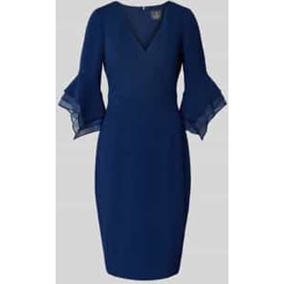 Knielange cocktailjurk met V-hals