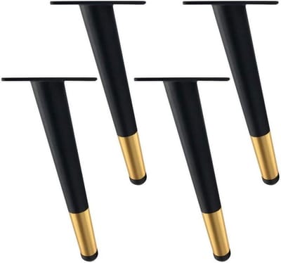 Metalen tafelpoten - Meubelonderstel set - Meubels opknappen - Schuin kegelontwerp - 40 cm - Zwart goud