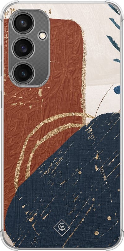 Casimoda® hoesje - Geschikt voor Samsung Galaxy S23 FE - Abstract Terracotta - Shockproof case - Extra sterk - TPU/polycarbonaat - Multi, Transparant