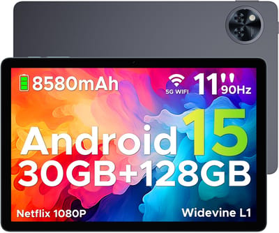DOOGEE U11 Pro - Tablet - Tablets - 30GB RAM + 256GB ROM(2TB/TF) - 8580 mAh - 11 Inch 1080P 90 Hz - Dubbele luidspreker - T7200 Octa Core - 13MP Camera - 5G WIFI - Face ID - 7.9 mm Metallic Body - Grijs