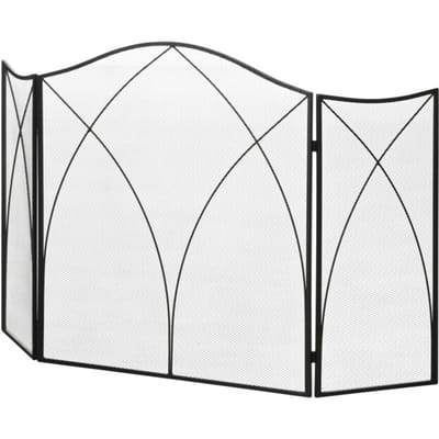 4goodz Haardscherm voor open haard - Opvouwbaar -126x2x76 cm - Zwart