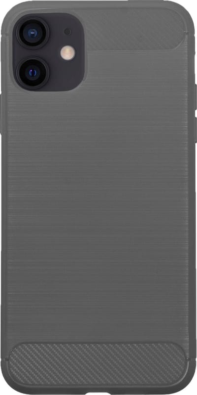 BMAX Carbon soft case hoesje geschikt voor Apple iPhone 12 Mini / Soft cover / Telefoonhoesje / Beschermhoesje / Telefoonbescherming - Grijs