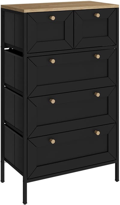 Vicco Belaro Ladekast – 56 x 95 cm met 5 laden Zwart