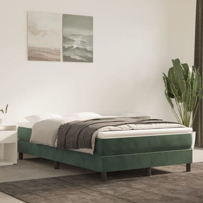 vidaXL - Pocketveringmatras - medium - 120x200x20 - cm - fluweel - donkergroen