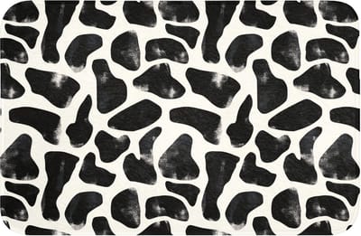 WC mat 60x40 cm - Antislip - Dierenpatroon - Vlekken - Zwart - Wit - Toiletmat - Vloermat - Douchemat - Toilet tapijt - Toiletmatten