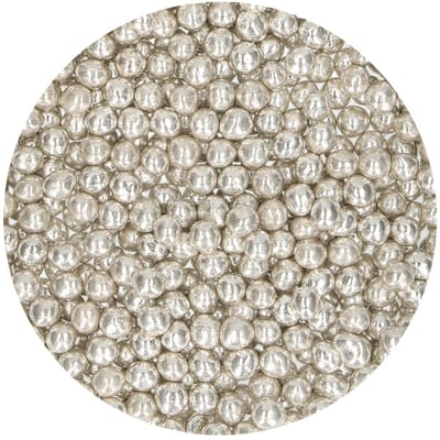 FunCakes Zachte Parels - Medium - Metallic Zilver - 55g - Eetbare Taartdecoratie