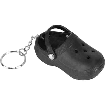 Sleutelhanger Mini Schattige Siliconen Draagbare Pantoffel Sleutelhanger voor Schooltas Handtas Cadeau Violet black