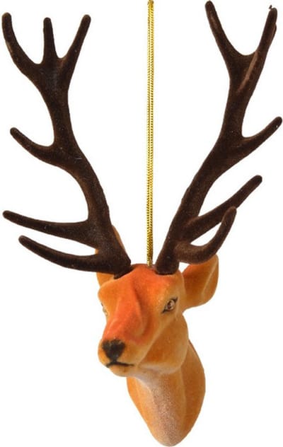 Decoris Kersthanger - rendier/hert - 13 cm - kunststof - ornament - kerstversiering - kerstboomversiering - kerstversiering