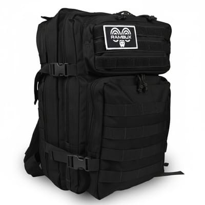 RAMBUX® - Tactical Backpack - Militaire Rugzak - Zwart - Leger Wandelrugzak - Rugzak - 45 Liter