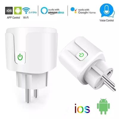 DrPhone VOICE® - Slimme Stekker- Schakelaar/Stopcontact - Smart Home - Spraakgestuurd bedienen - Google Home / Alexa - Beheer Apparaten Via Wifi / 4G - Wit