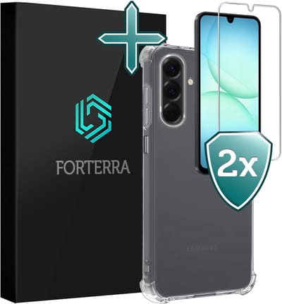 Hoesje Met Screenprotector - Geschikt voor Samsung Galaxy A17 - Sterk & Shockproof - Back Cover - Siliconen Case - Telefoon Hoes - Shock Proof - Transparant