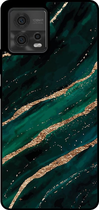 Smartphonica Telefoonhoesje Geschikt voor Motorola Moto G72 met marmer opdruk - TPU backcover case marble design - Groen Goud geschikt voor Motorola Moto G72