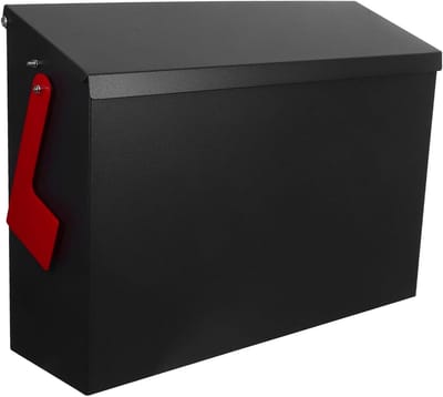 Wandbrievenbus - Metalen brievenbus - Post ontvangen - Roestvrij staal - 35.5 cm breed - Zwart