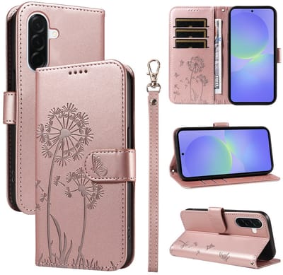 Coverup Hoesje - Geschikt voor Samsung Galaxy A37 Hoesje - Coverup Paardenbloem Book Case - Rose Gold