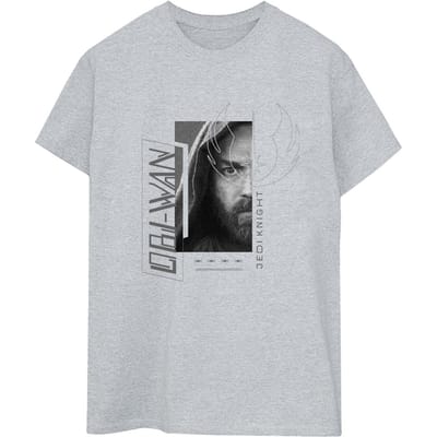 Star Wars Dames/Dames Obi-Wan Kenobi Jedi SciFi Collage Katoenen Vriendje T-shirt (Sportgrijs)