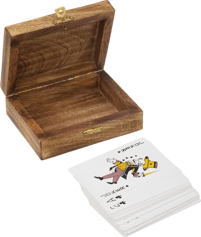 Atmosphera kaartspel Odile - Mangohout - 12 x 4 cm