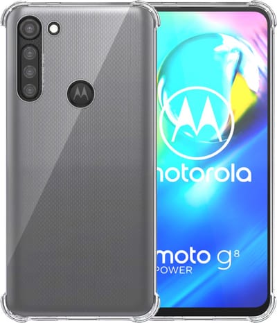 Telefoonhoesje Geschikt voor Motorola Moto G8 Power Transparant - Shockproof TPU Siliconen Case met Stootrand Doorzichtig - Smartphonica geschikt voor Motorola Moto G8 Power