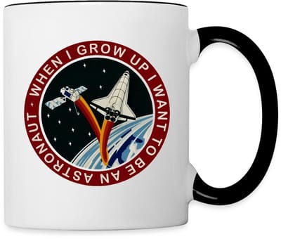 NASA When I grow Up I Want to Be An Astronaut Mok Tweekleurig