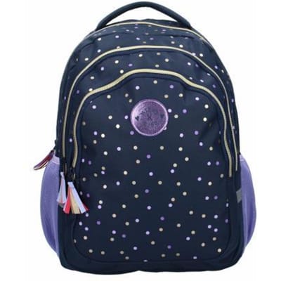 Milky Kiss Dotted Delight Rugzak - 44 x 33 x 24 cm - Blauw - Stippen - 2 compartimenten - Schooltas Meisje