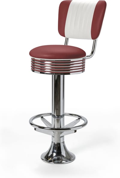Bel Air Retro Barkruk BS-27CB Footring Ruby