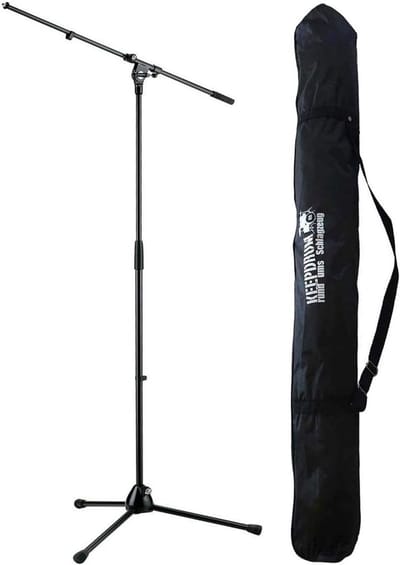 Microfoonstatief Met Galg - Muziek Standaard - Muziek Optredens - Inclusief Draagtas - 90-160cm Hoogte - Zwart