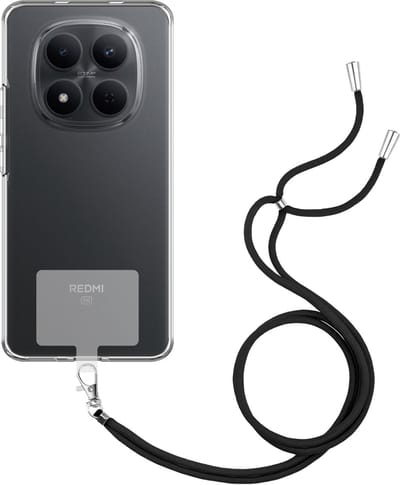 Just in Case hoesje met koord geschikt voor Xiaomi Redmi Note 15 (4G/5G) Hoesje met Koord - Flexibele Case - Transparant