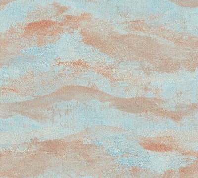 GOLFPATROON BEHANG | Abstract - blauw brons bruin - A.S. Création Metropolitan Stories Hot Spots
