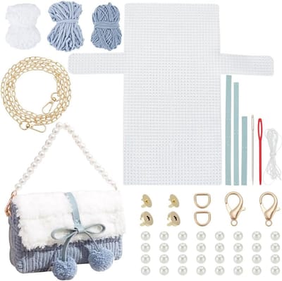 DIY Haak- en Brei Kit voor Handtassen, Inclusief Plastic Canvas en Materialen voor Ambachtelijke Projecten, Perfect voor Schoudertassen en Portemonnees