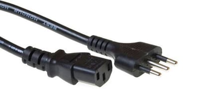 ACT Netsnoer Italiaanse connector - C13 zwart 2,5 m AK5066