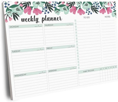 Wekelijkse Planner Pad voor 52 Weken - Ongedateerd Schema en To-Do Lijst