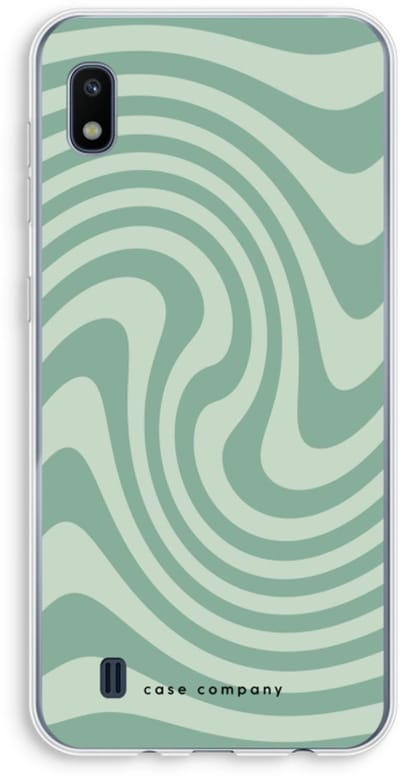 Case Company® - Hoesje geschikt voor Samsung Galaxy A10 hoesje - Swirl Groen - Soft Cover Telefoonhoesje - Bescherming aan alle Kanten en Schermrand