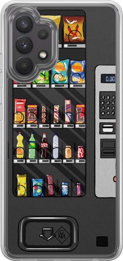 Casimoda® hoesje - Geschikt voor Samsung Galaxy A32 4G - Snoepautomaat - 2-in-1 case - Schokbestendig - Snoep - Verhoogde randen - Multi, Transparant
