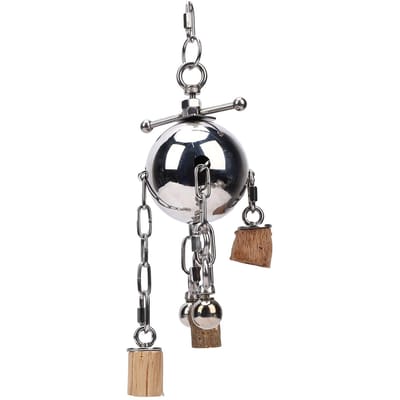 Jouet à mâcher suspendu pour oiseau Acier inoxydable Sûr Design Grand et Moyen Jouet pour cage black