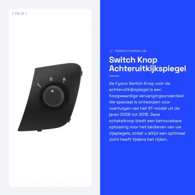 Dailygoods- Achteruitkijkspiegel Schakelaar Vervangingsonderdeel - Schakelknop - Auto - Compatibel met ST 2008-2016 - Eenvoudige installatie - Duurzaam ontwerp - Spiegelschakelaar