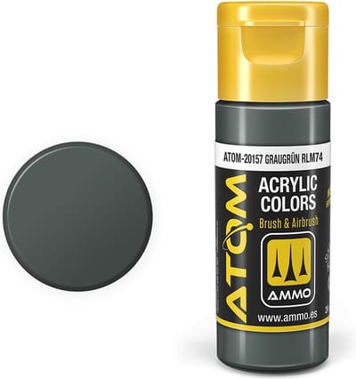 AMMO by Mig Jimenez Hobbyverf Acrylverf - MIG 20157 ATOM - Graugrun RLM74 - Acryl - 20ml Verf flesje - 20 ml