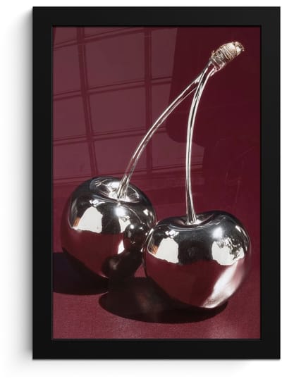 Poster in lijst - Fotolijst 20x30 cm - Posters - Kersen - Glanzend - Bordeaux - Posterlijst zwart - Decoratie - Wanddecoratie woonkamer - Muurdecoratie slaapkamer
